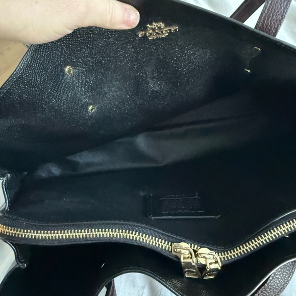 Coach Leather Tote wine color laptop compartment - Picture 7 of 9